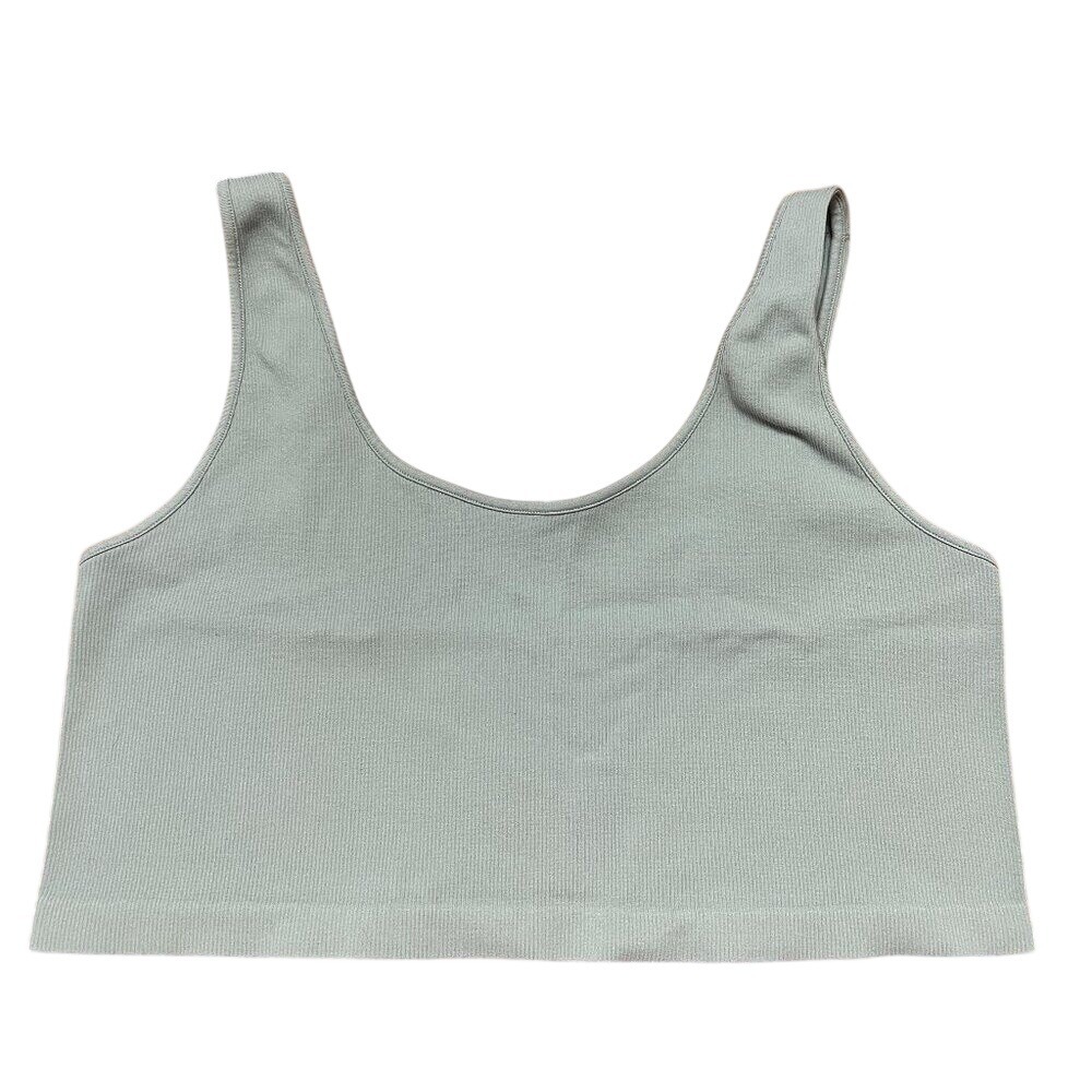 American Eagle Womens Bralette Crop Tank Top Ribbed Knit Sleeveless Casual L/XL‎